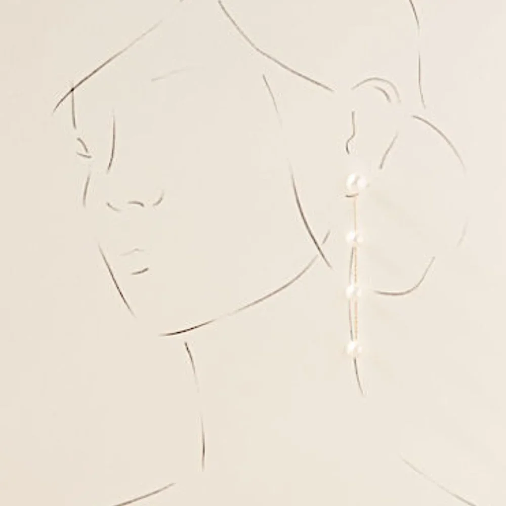 New ~ Anthropologie BHLDN "Leonor" Long Pearl Earrings_2